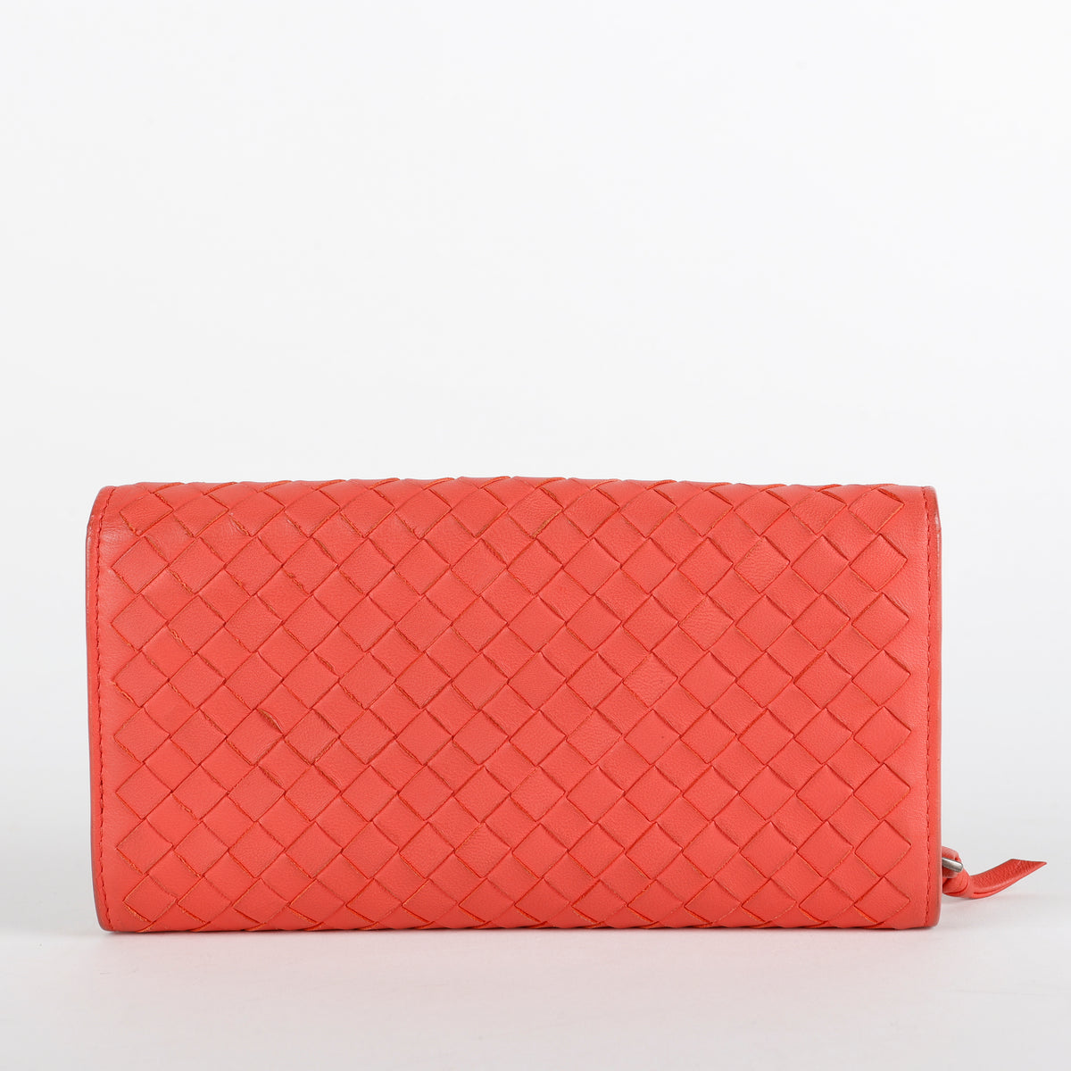 Intrecciato Continental Wallet, Coral