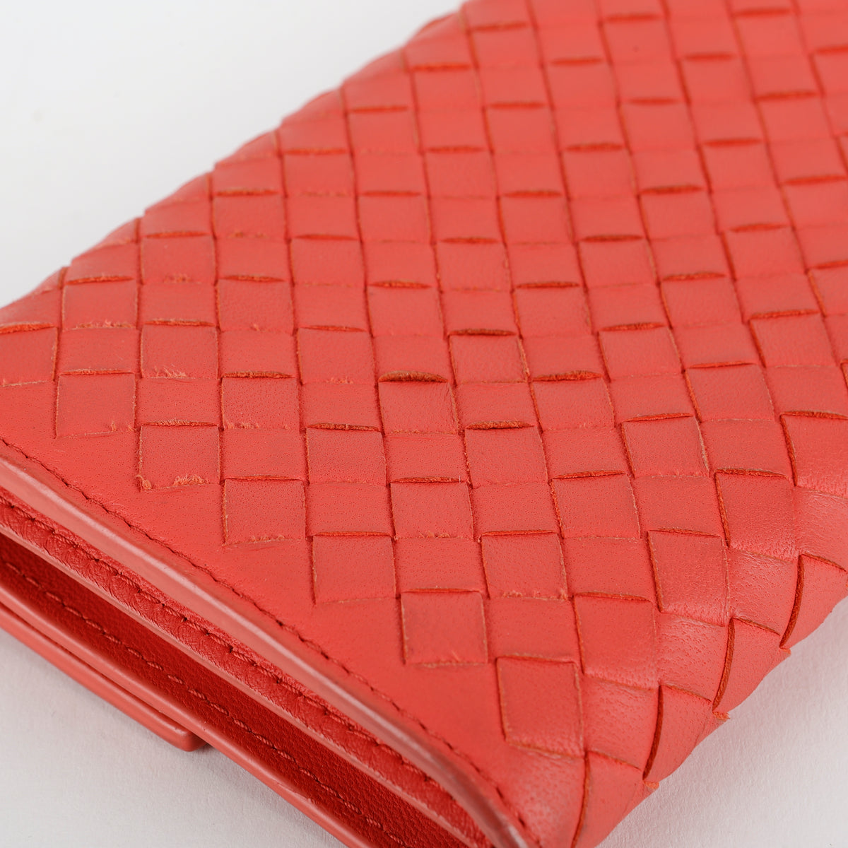 Intrecciato Continental Wallet, Coral