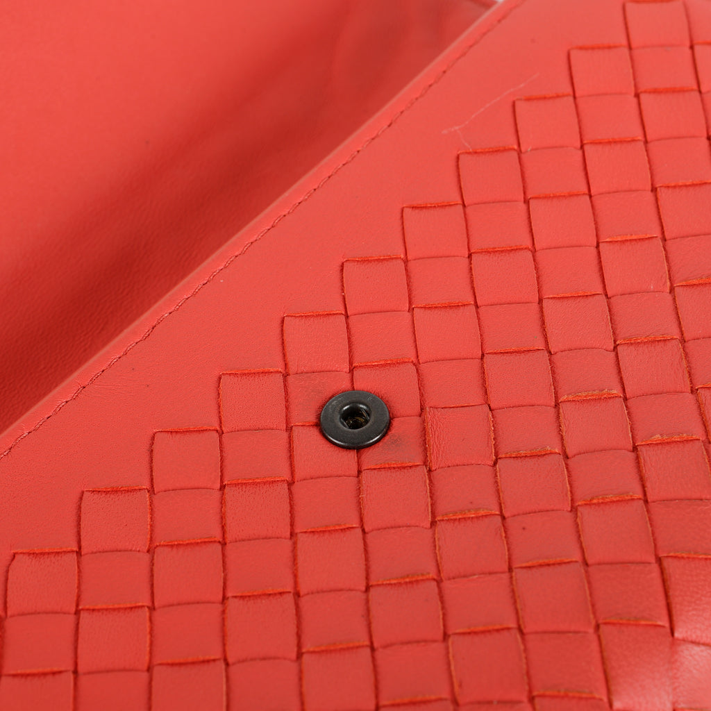 Intrecciato Continental Wallet, Coral