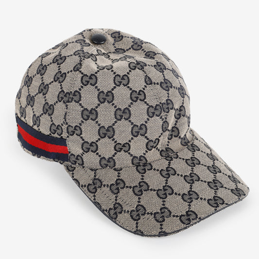 Small Web Baseball Cap, Navy Canvas