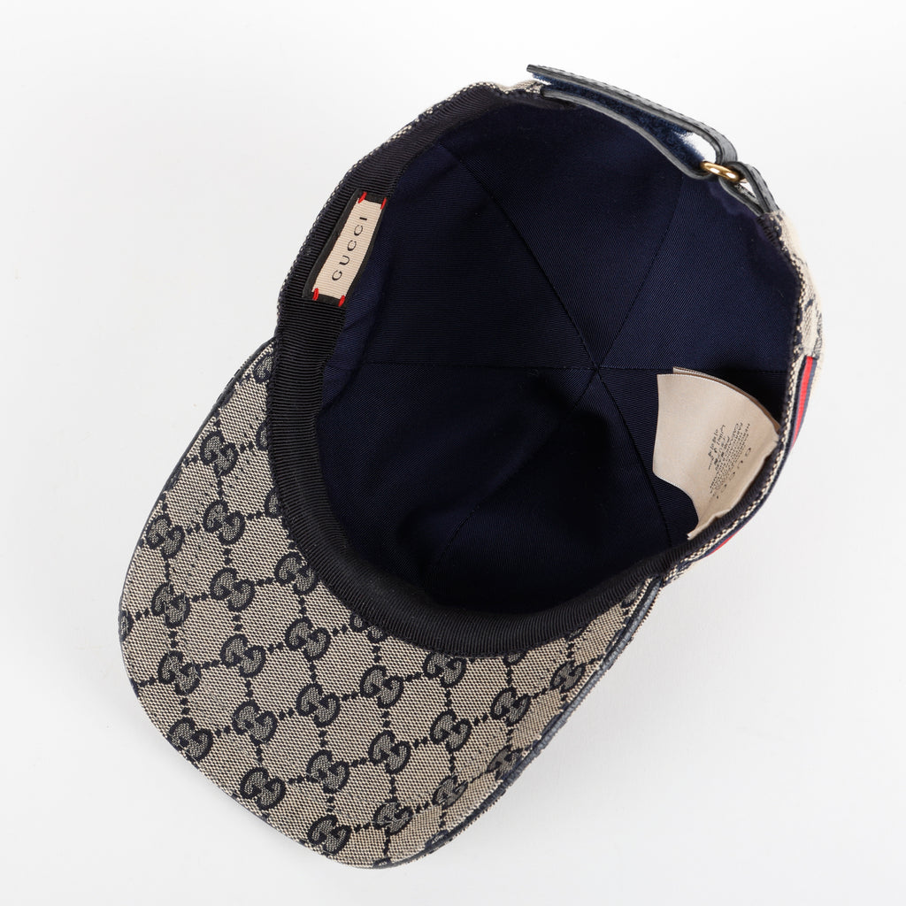 Small Web Baseball Cap, Navy Canvas