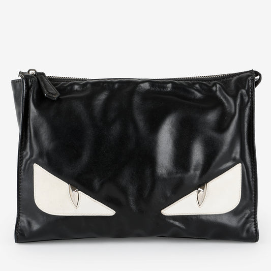 Elite Monster Eyes Cosmetic Pouch, Black/White/Silver