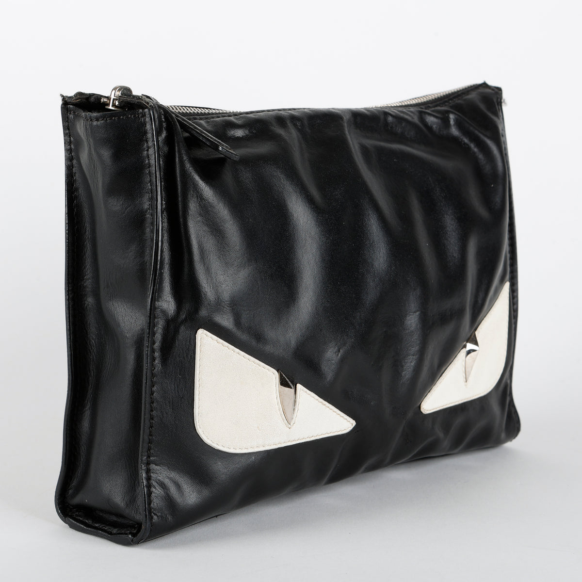 Elite Monster Eyes Cosmetic Pouch, Black/White/Silver