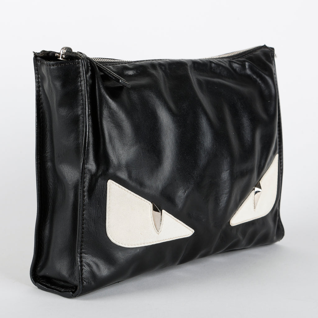 Elite Monster Eyes Cosmetic Pouch, Black/White/Silver