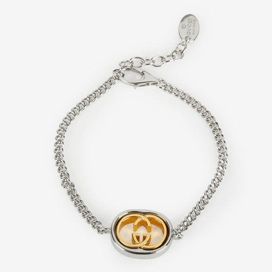 Silver/Gold Interlocking G Chain Bracelet