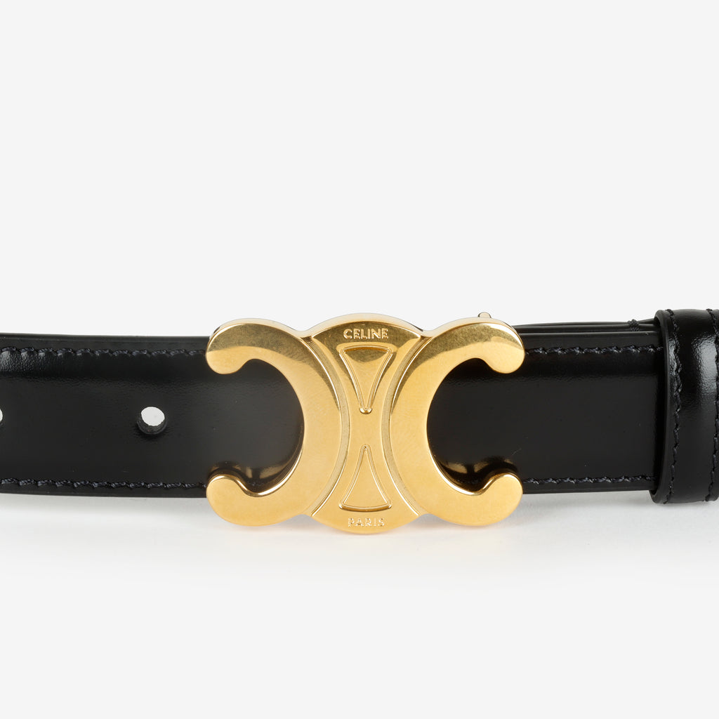Triomphe Belt, Black/Gold Size: 90