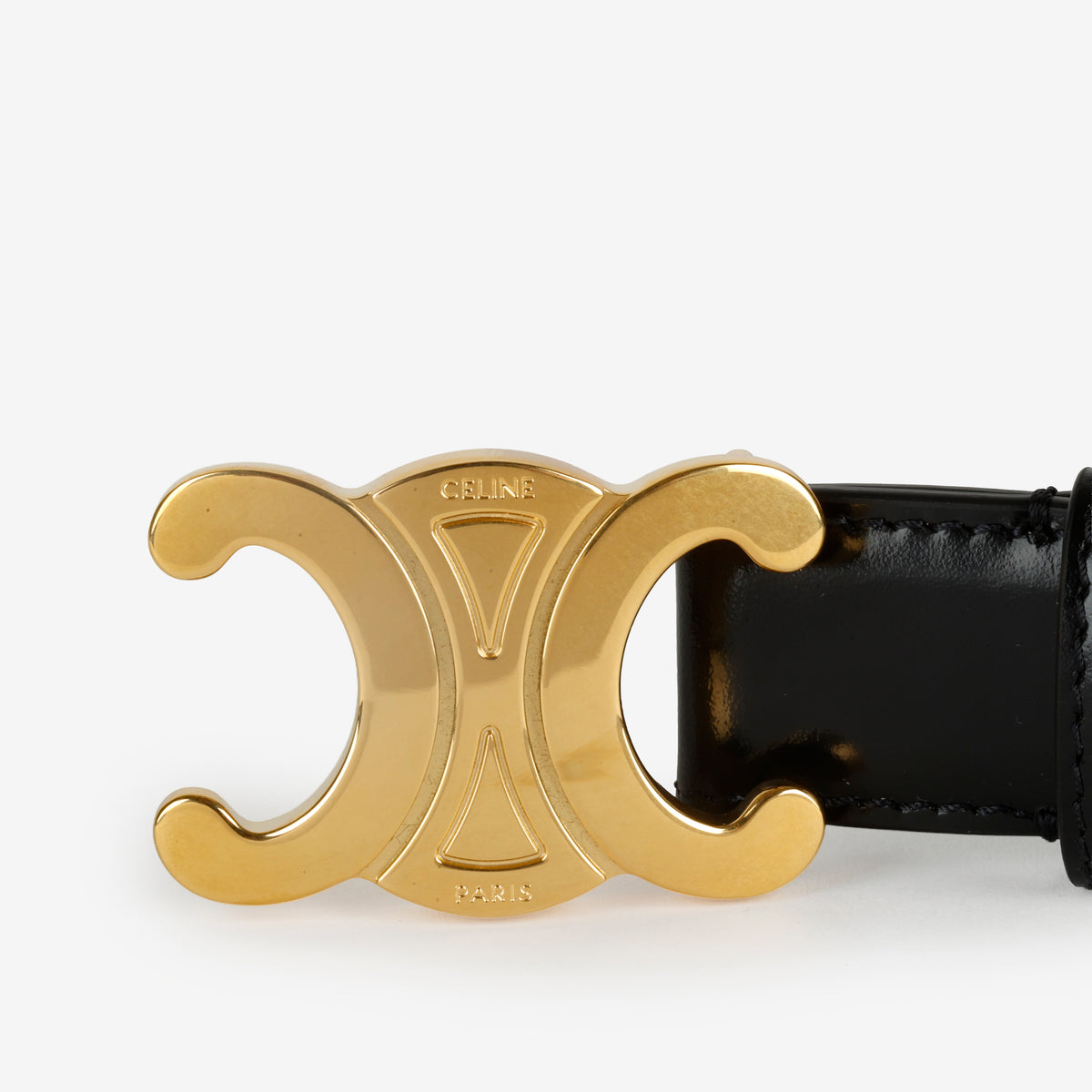 Triomphe Belt, Black/Gold Size: 90