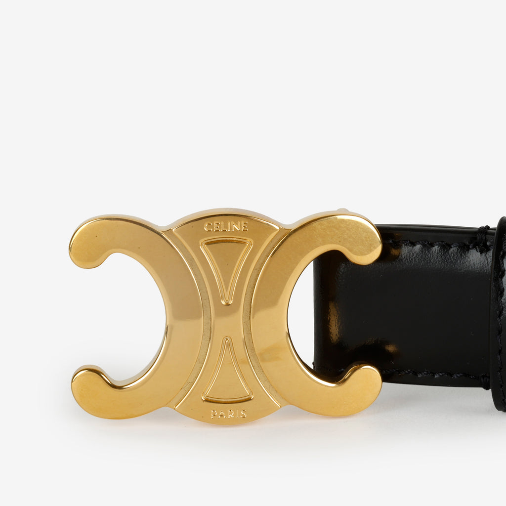 Triomphe Belt, Black/Gold Size: 90