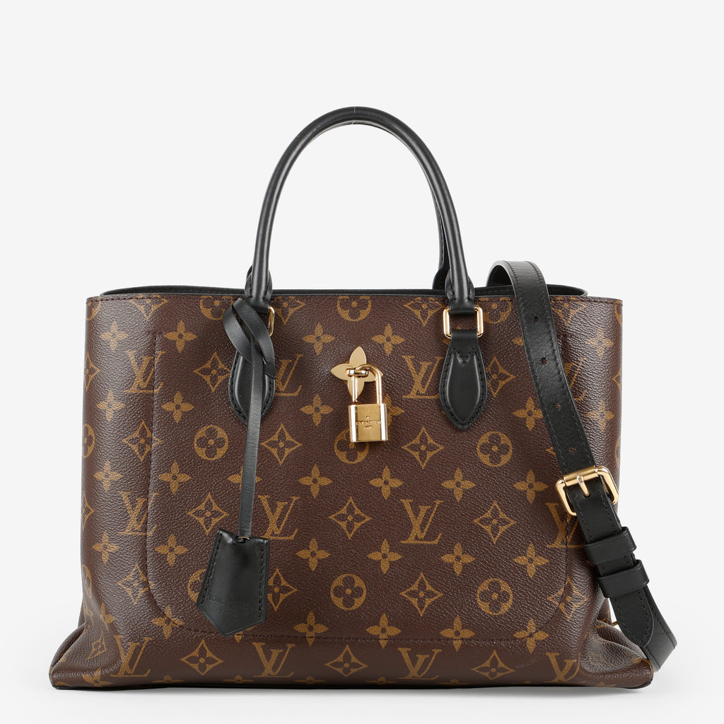Flower Tote MM, Monogram/Black
