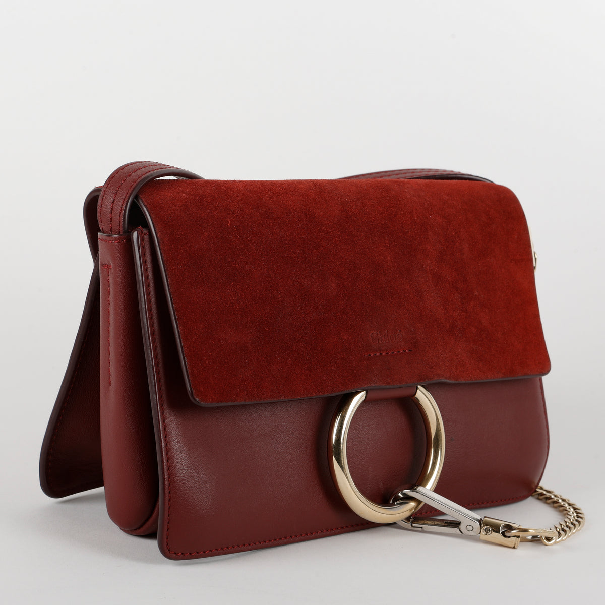 Small Faye Shoulder Bag, Burgundy