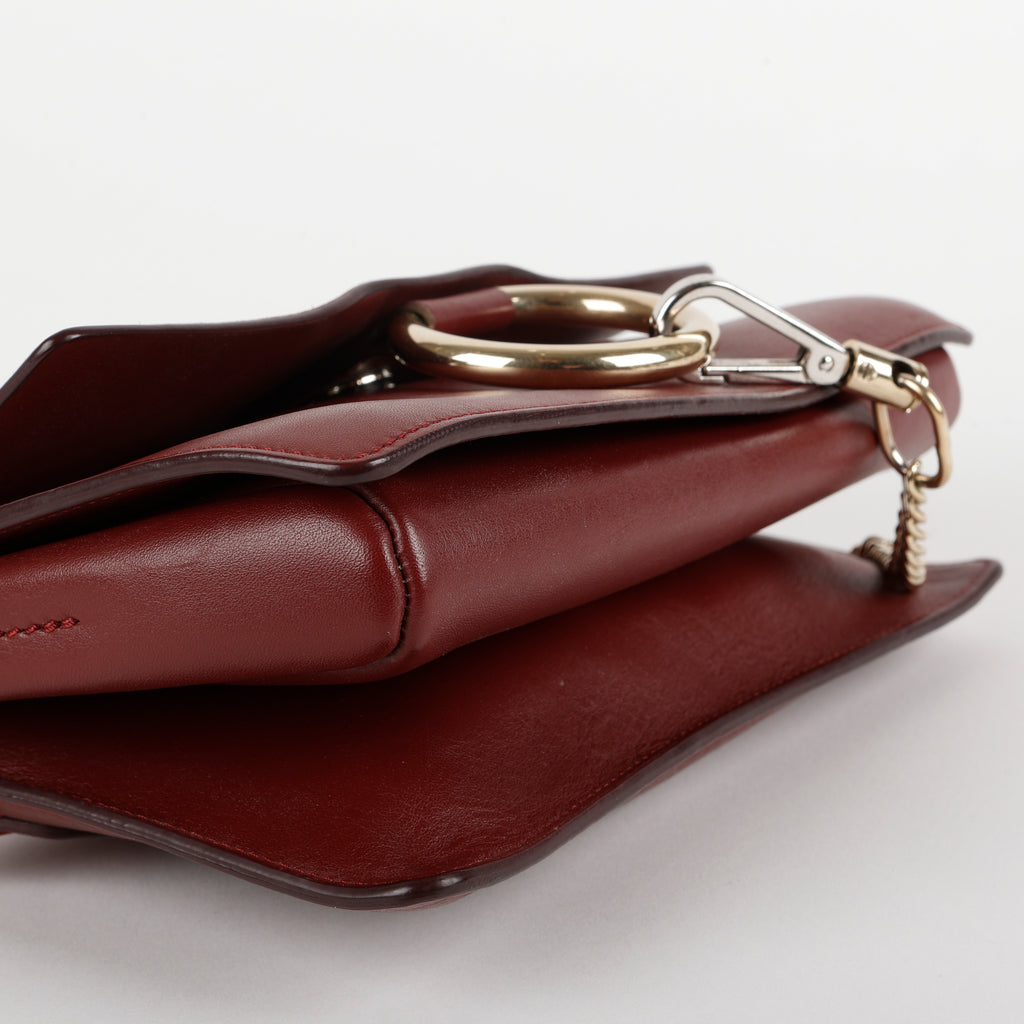 Small Faye Shoulder Bag, Burgundy