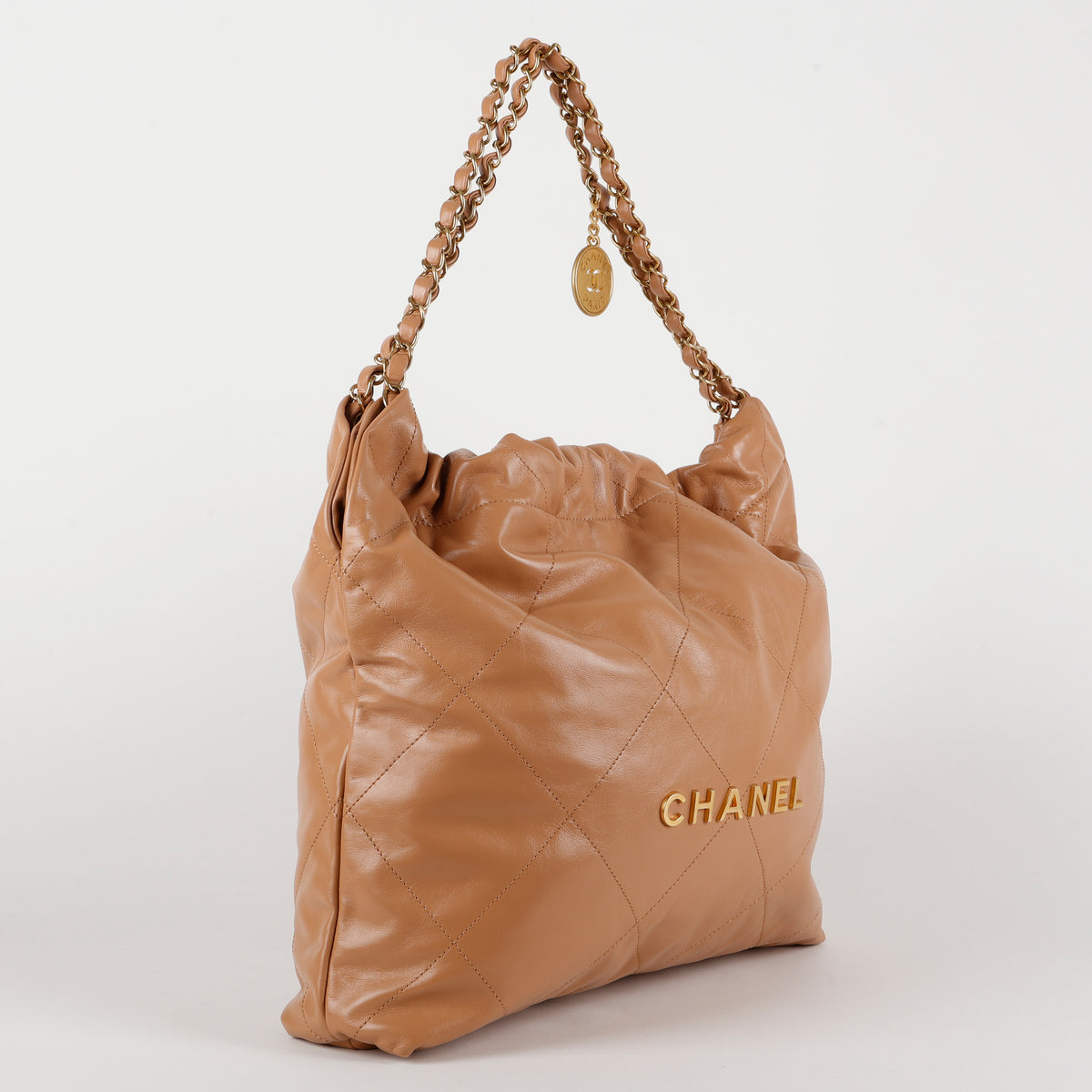 Medium 22, Caramel Quilted Lambksin