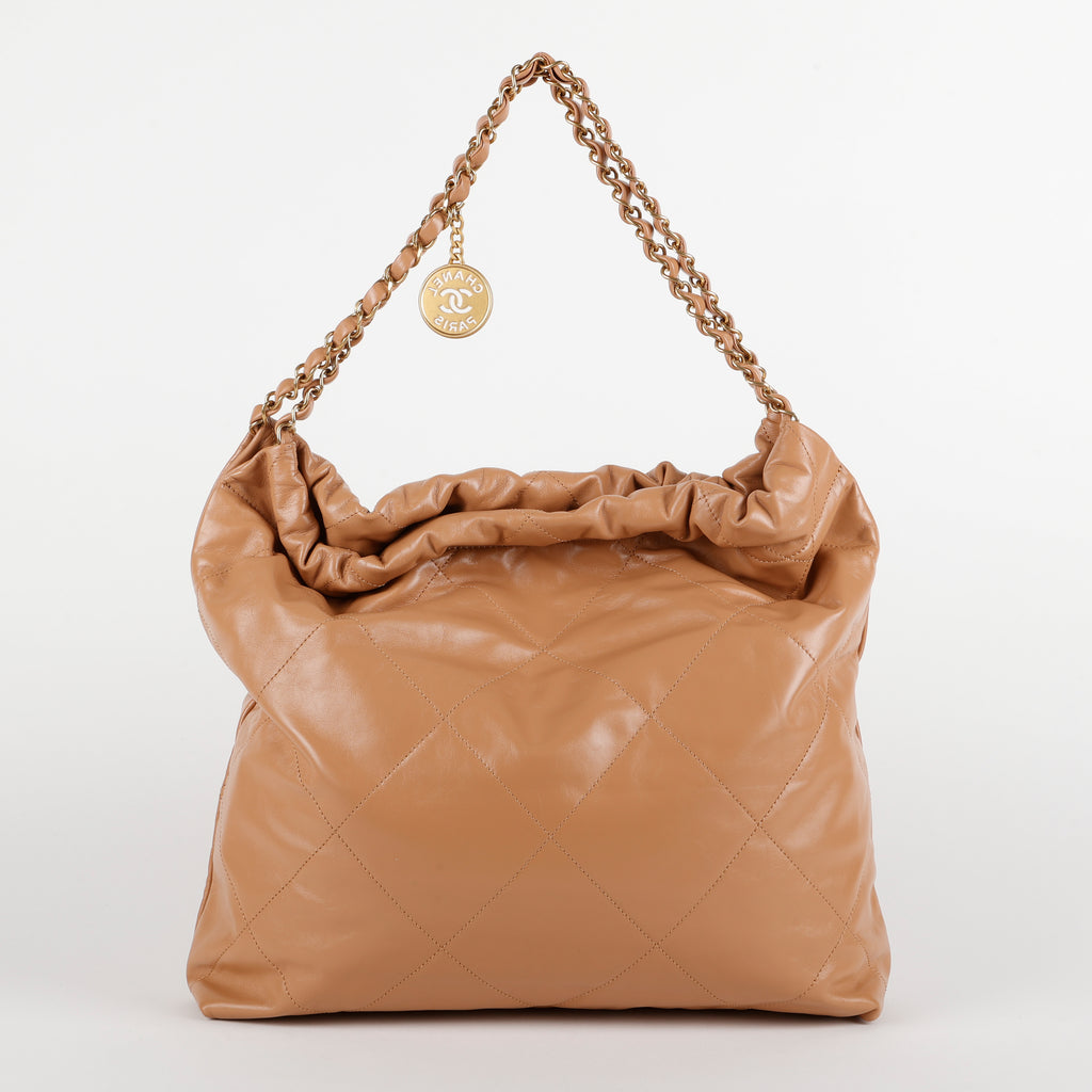 Medium 22, Caramel Quilted Lambksin