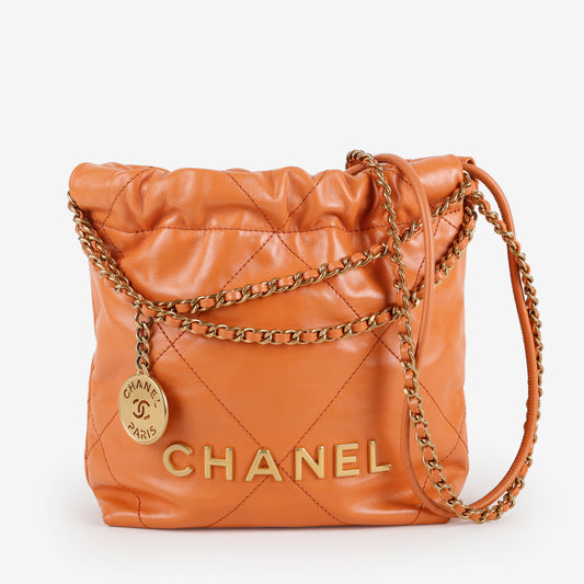 Mini 22, Orange Calfskin