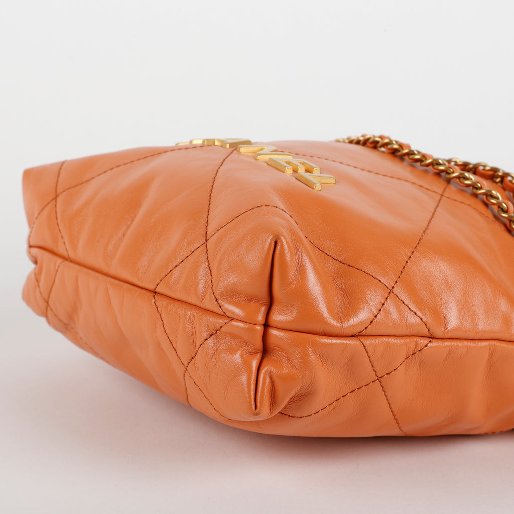 Mini 22, Orange Calfskin