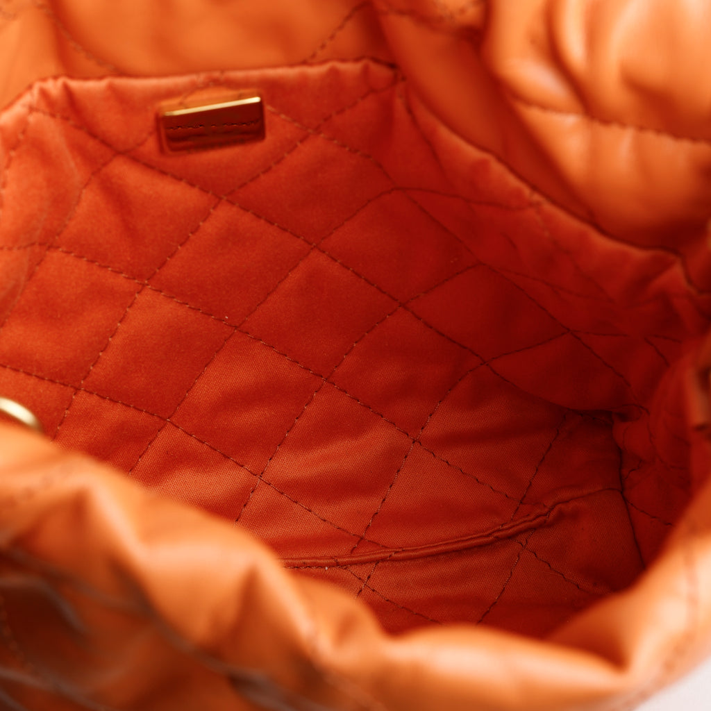 Mini 22, Orange Calfskin