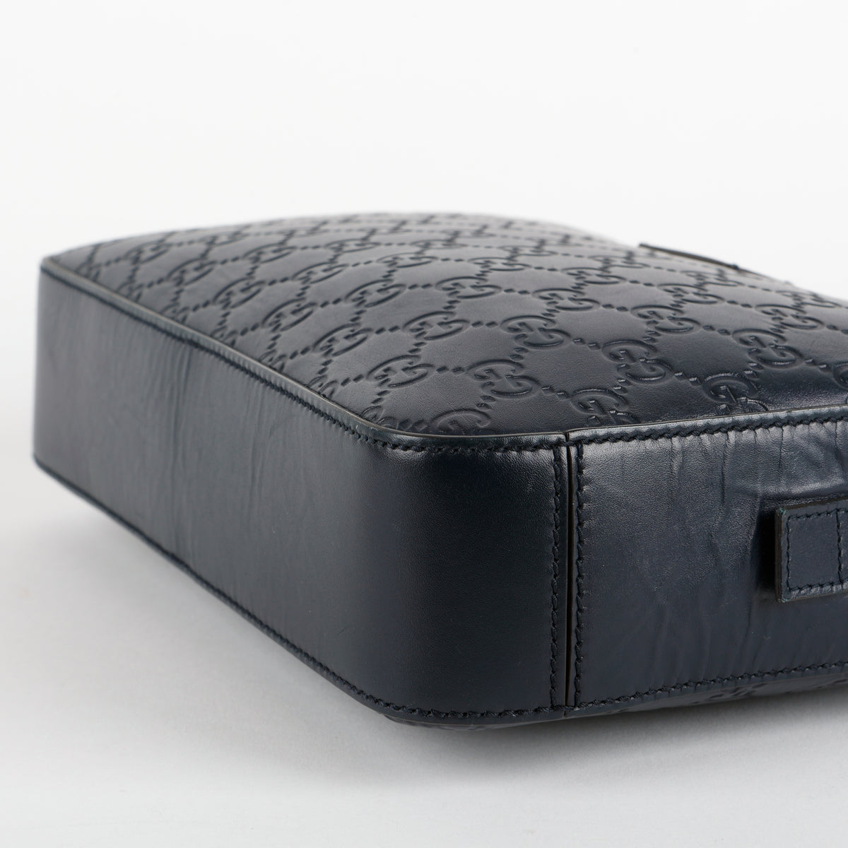 Zip Pouch Wristlet, Navy Guccisima