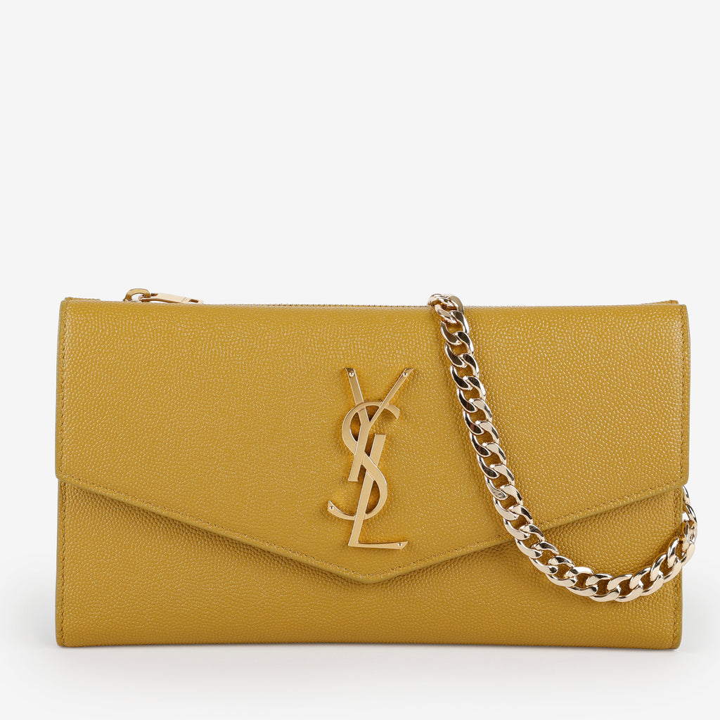 Uptown Clutch, Olive Drab Grain de Poudre (non branded chain)