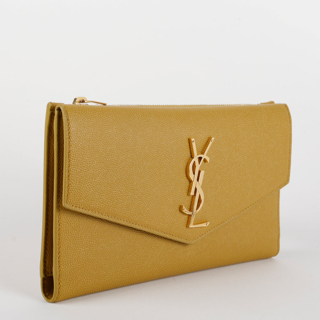Uptown Clutch, Olive Drab Grain de Poudre (non branded chain)
