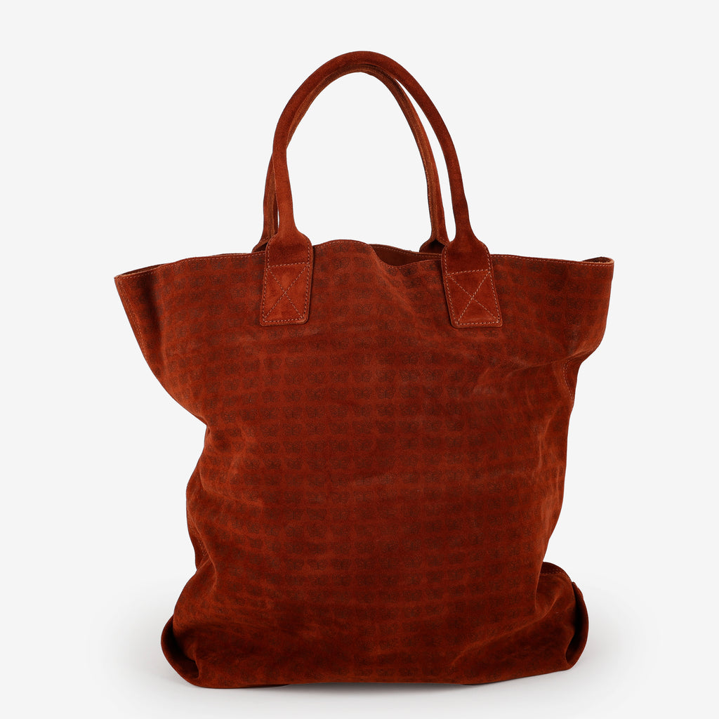 Butterfly Suede Tote, Brick