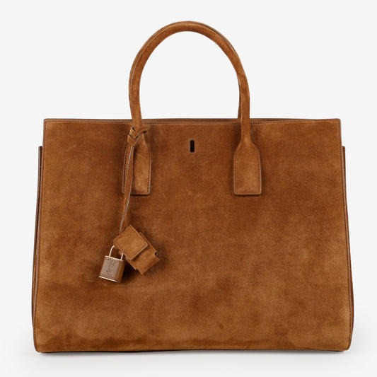 Large Sac de Jour, Brown Suede