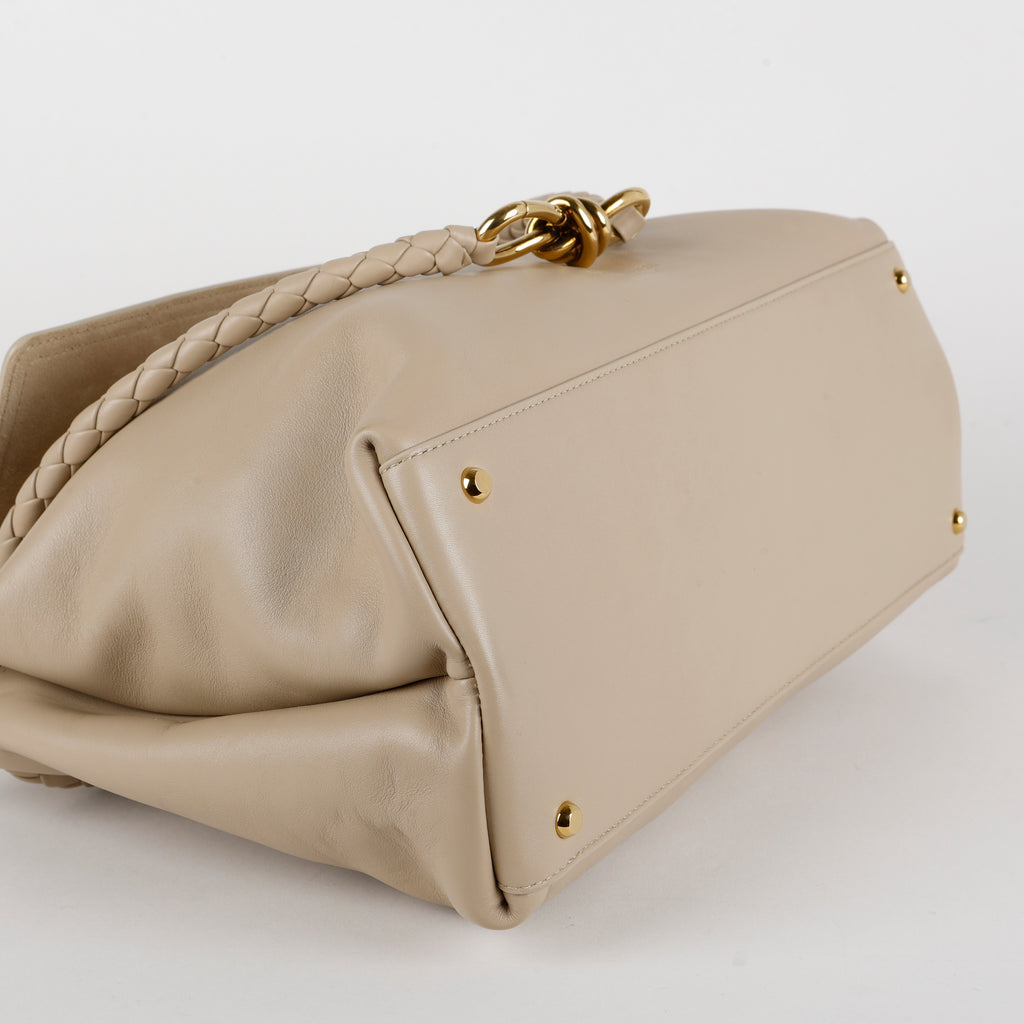 Medium Ciao Ciao Top Handle, Ecru Smooth Calfskin