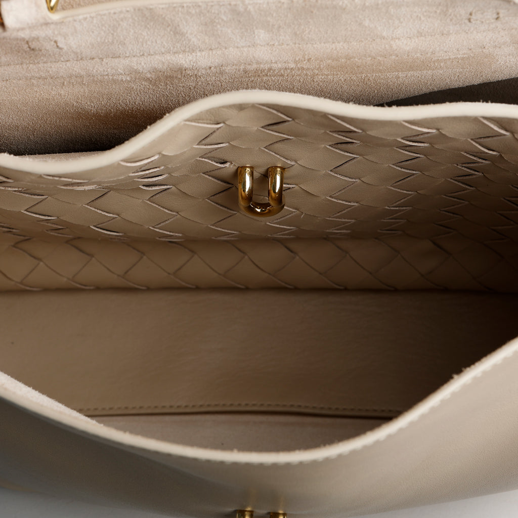 Medium Ciao Ciao Top Handle, Ecru Smooth Calfskin