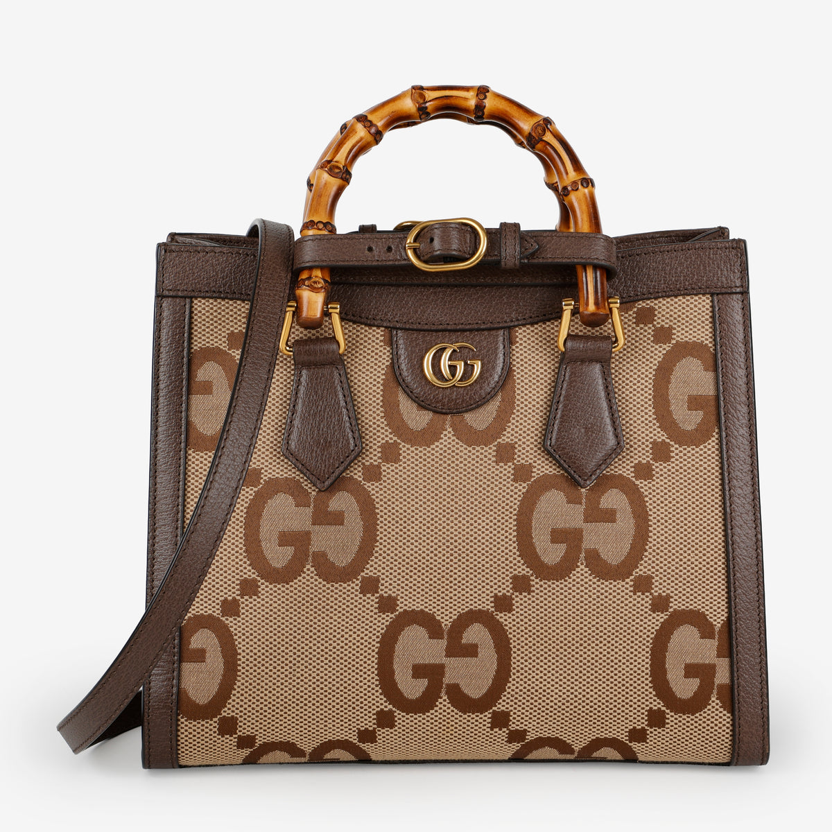 Jumbo GG Canvas Diana Tote, Bamboo
