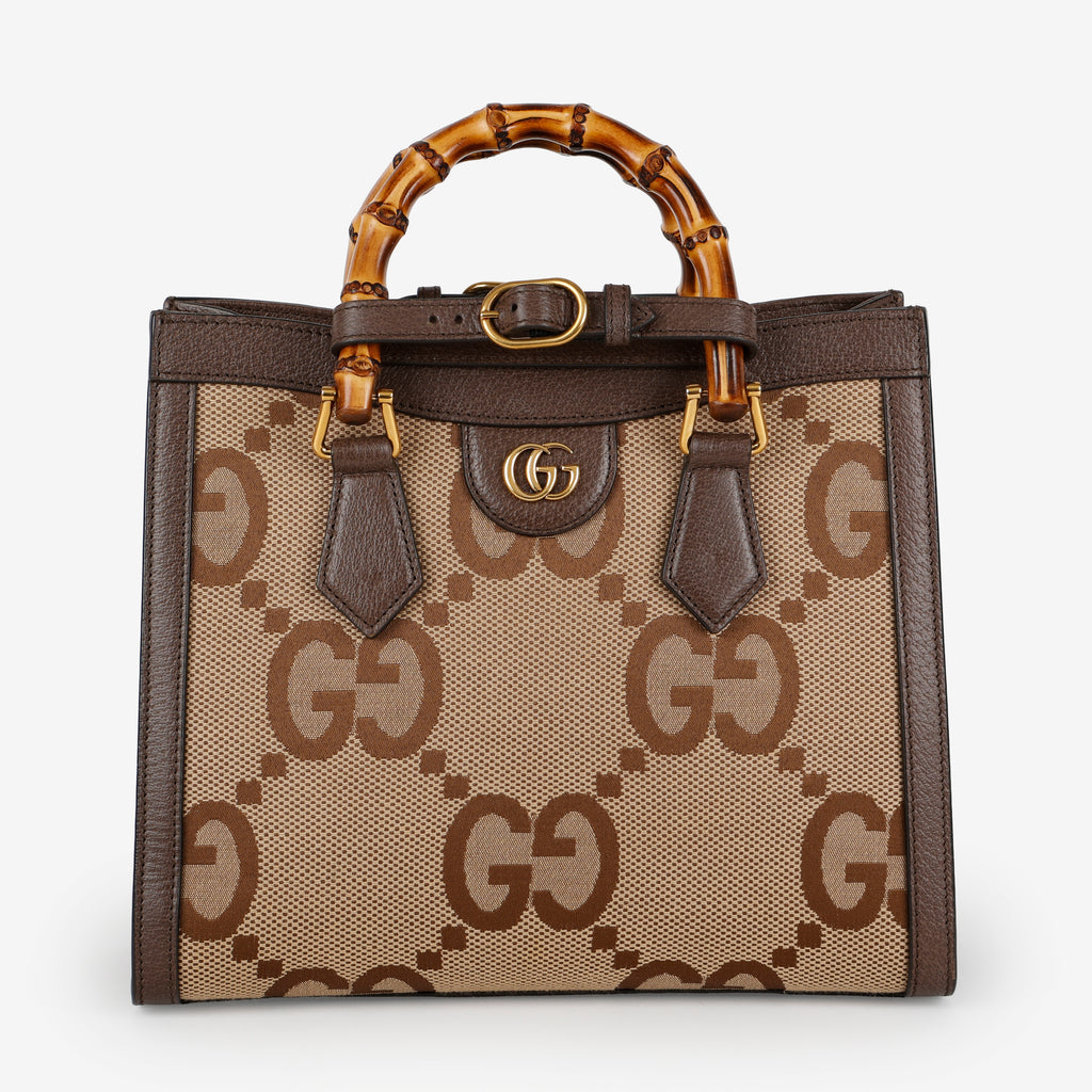 Jumbo GG Canvas Diana Tote, Bamboo