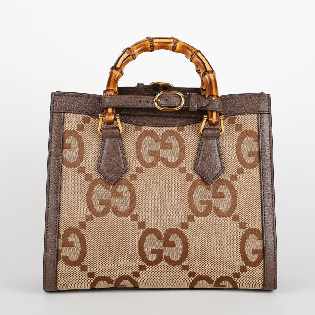 Jumbo GG Canvas Diana Tote, Bamboo