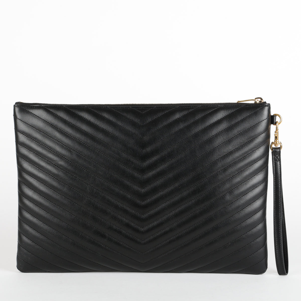Large Cassandre Pouch, Black Calfskin