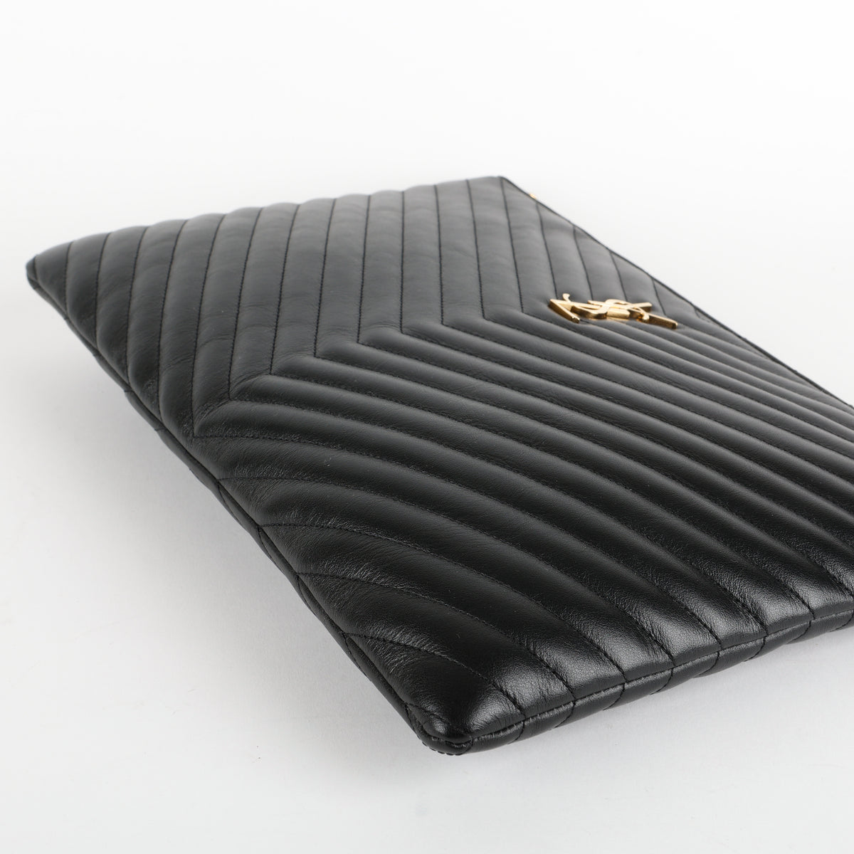 Large Cassandre Pouch, Black Calfskin