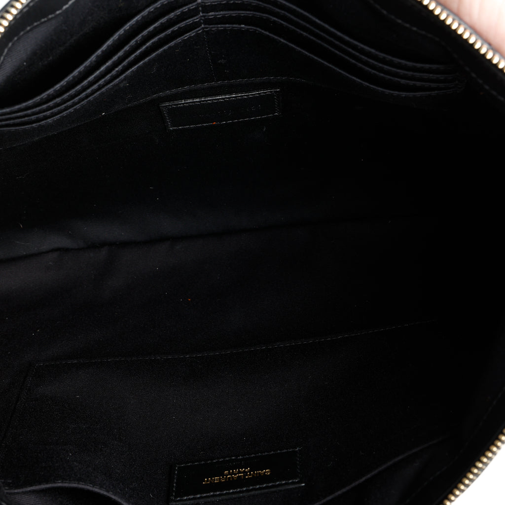 Large Cassandre Pouch, Black Calfskin