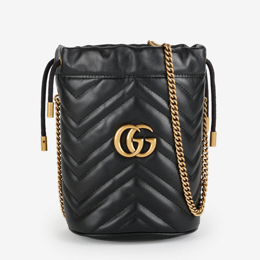 GG Marmont Bucket Bag, Black