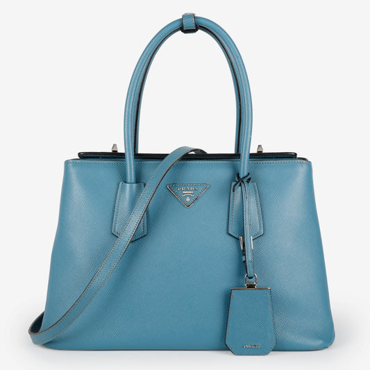 Saffiano Cuir Double Bag, Blue