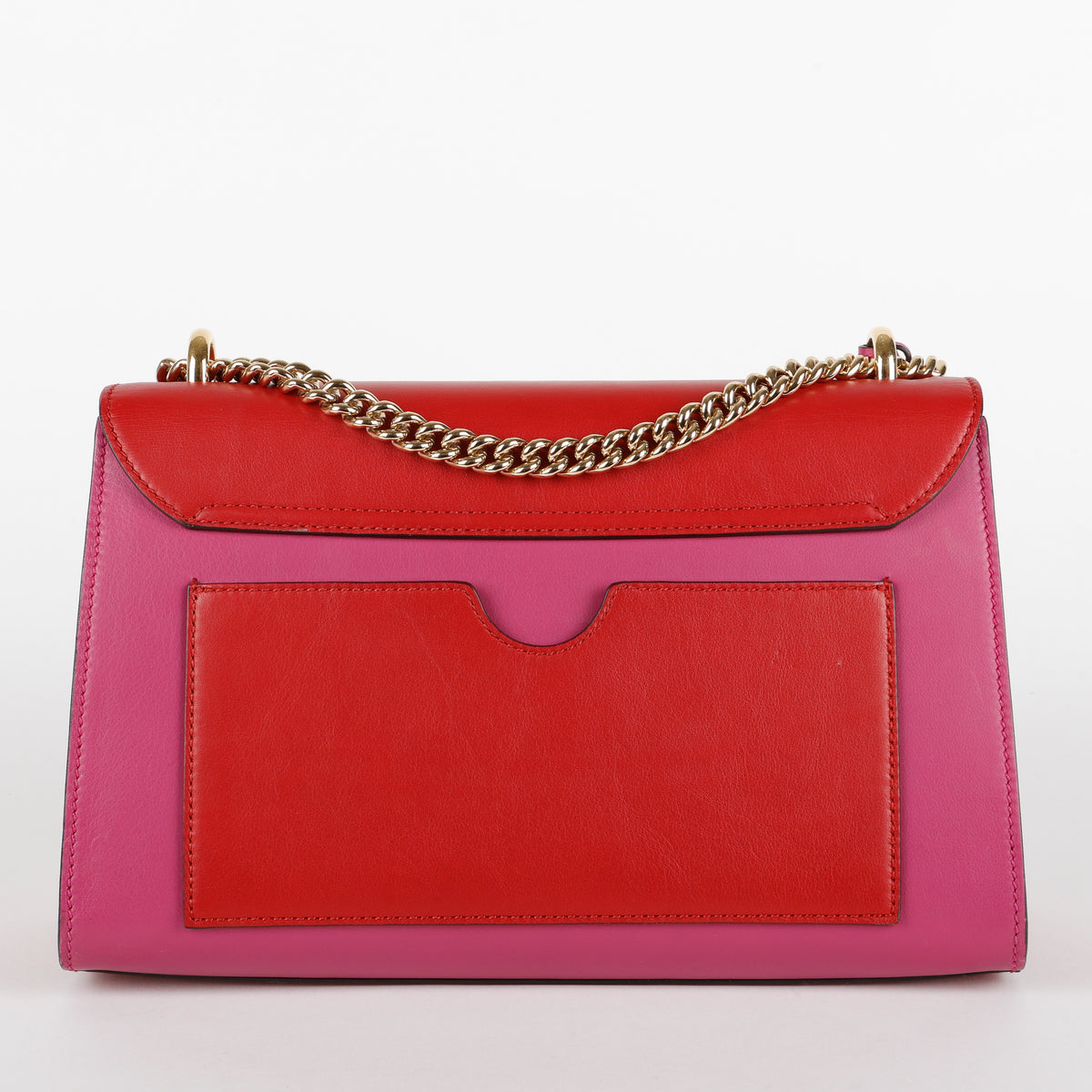 Medium Padlock Shoulder Bag, Red/Pink