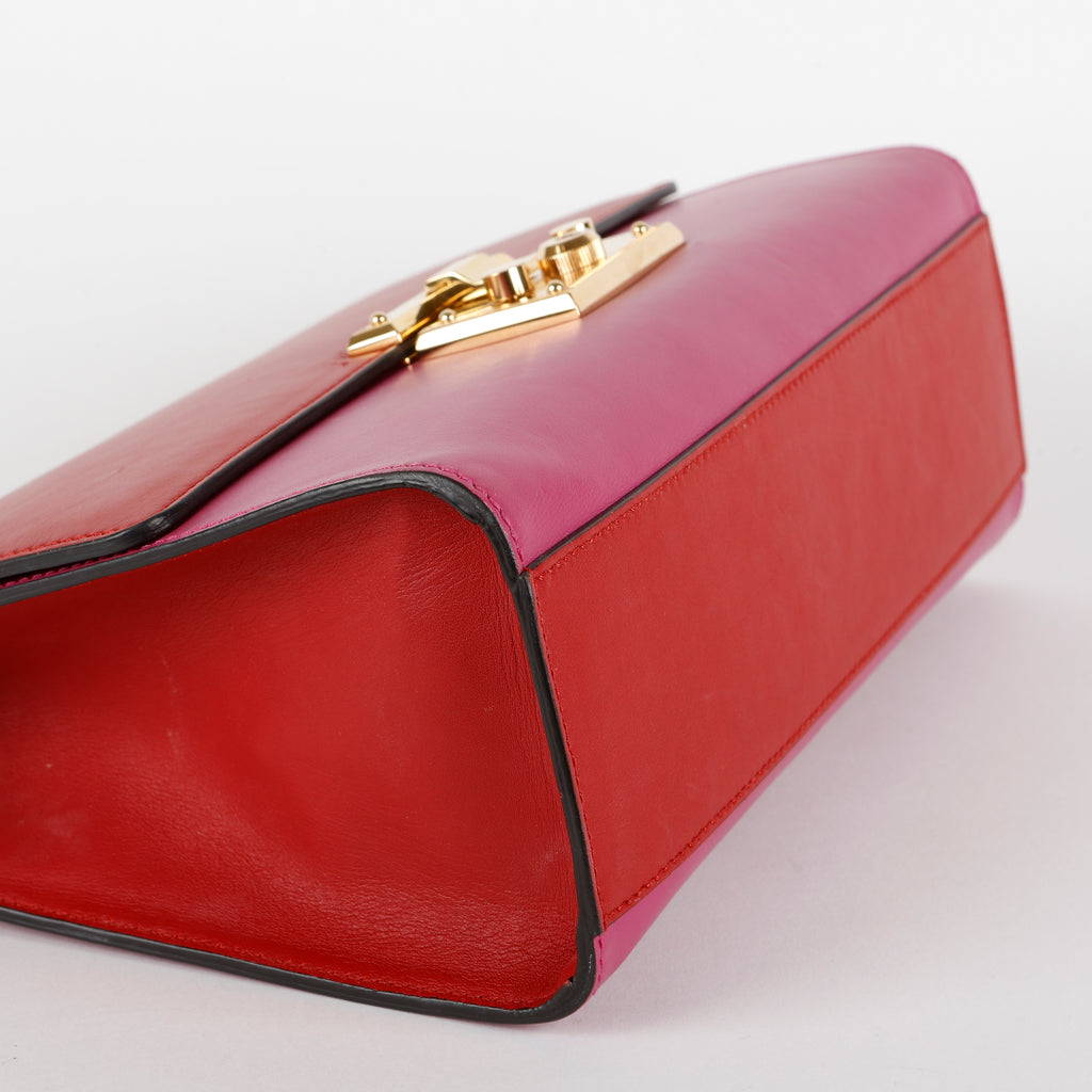Medium Padlock Shoulder Bag, Red/Pink