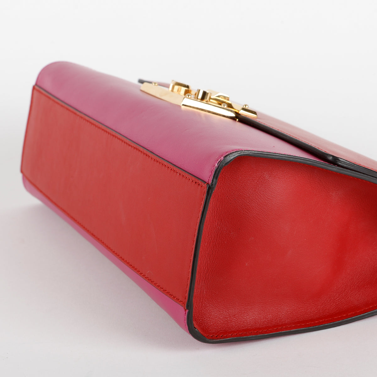 Medium Padlock Shoulder Bag, Red/Pink