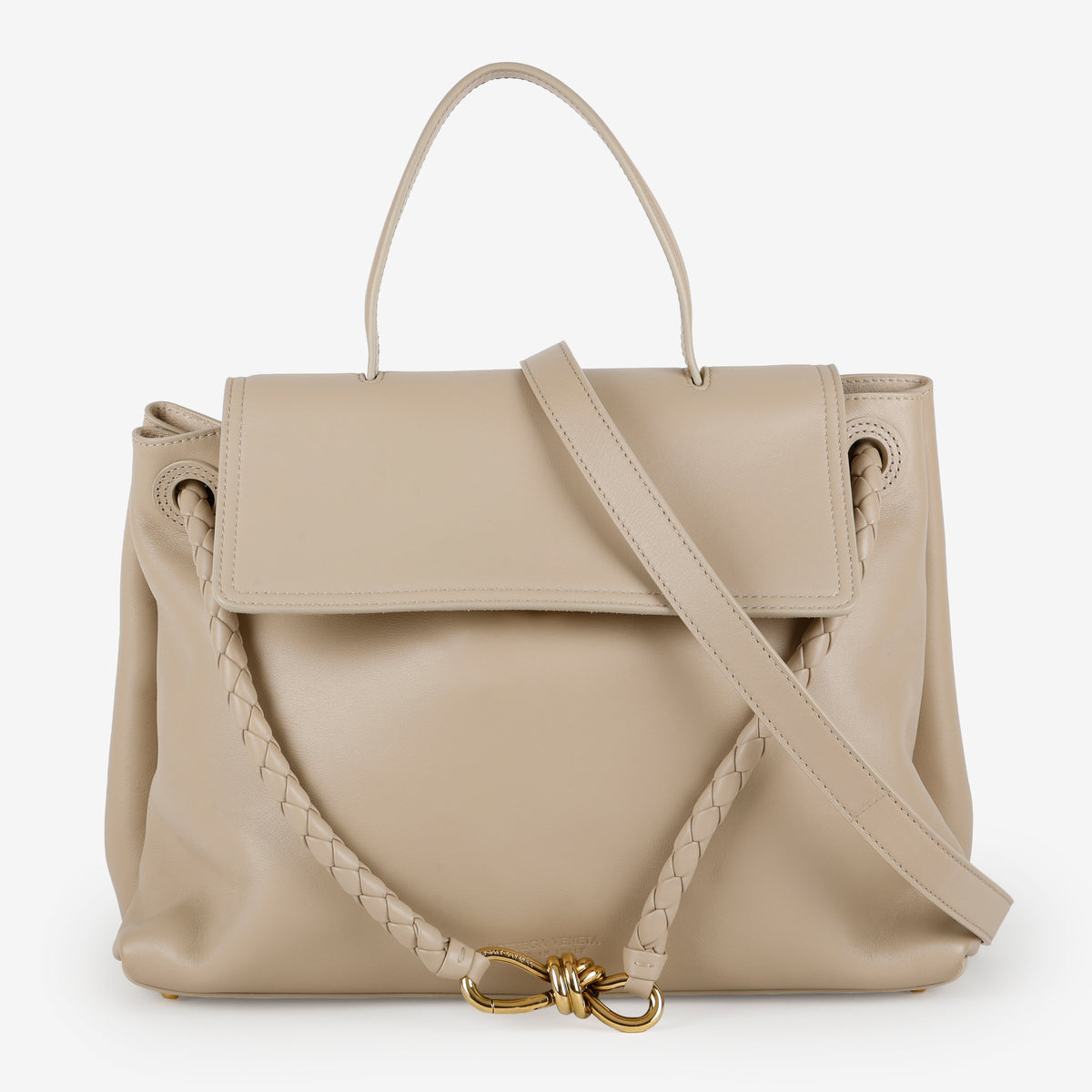 Medium Ciao Ciao Top Handle, Ecru Smooth Calfskin