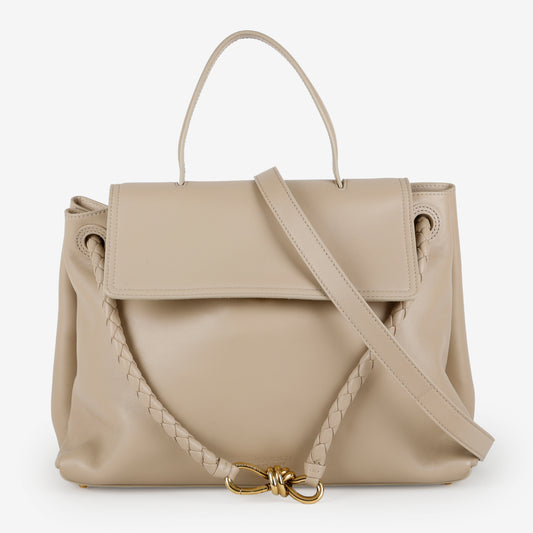 Medium Ciao Ciao Top Handle, Ecru Smooth Calfskin