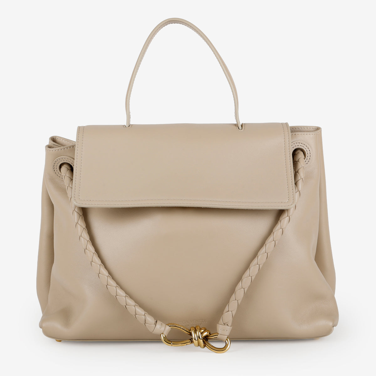 Medium Ciao Ciao Top Handle, Ecru Smooth Calfskin
