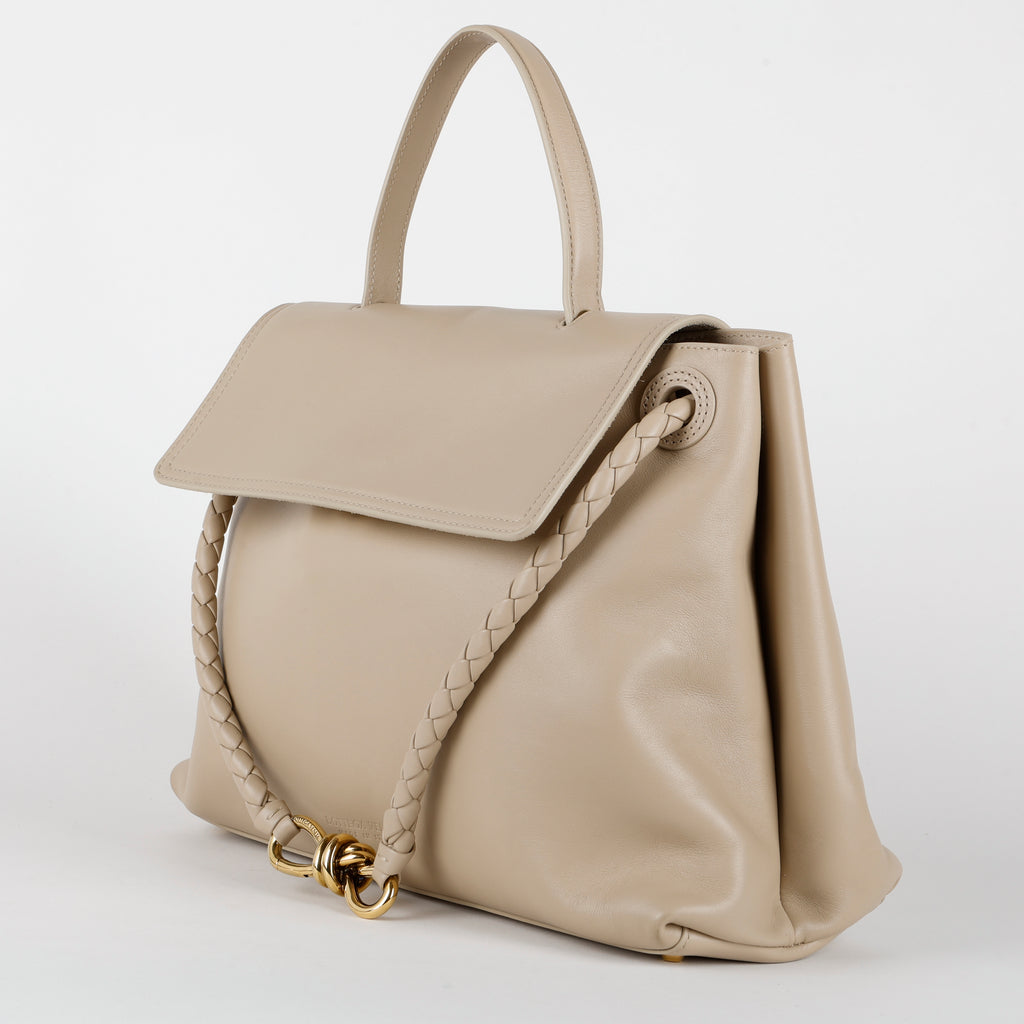 Medium Ciao Ciao Top Handle, Ecru Smooth Calfskin
