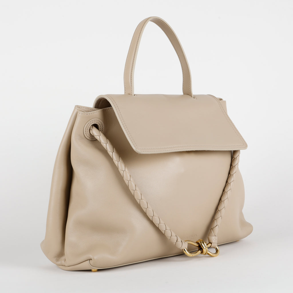 Medium Ciao Ciao Top Handle, Ecru Smooth Calfskin