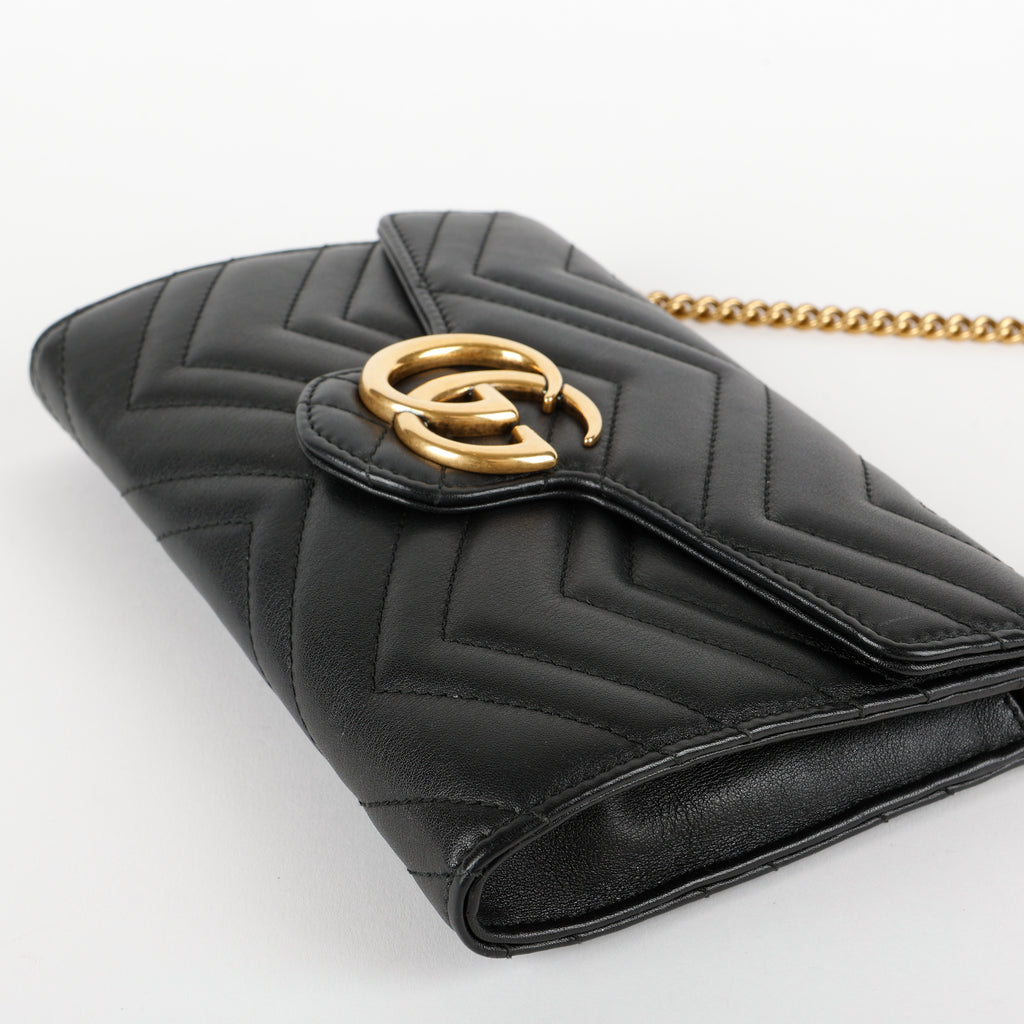 GG Marmont Chain Wallet, Black