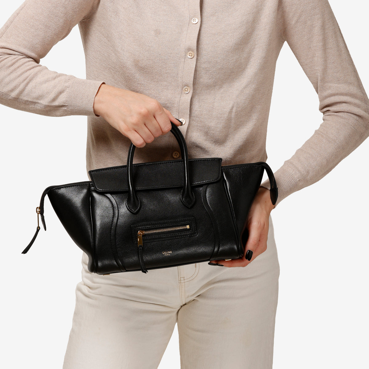 Little New Luggage, Black Supple Lambskin