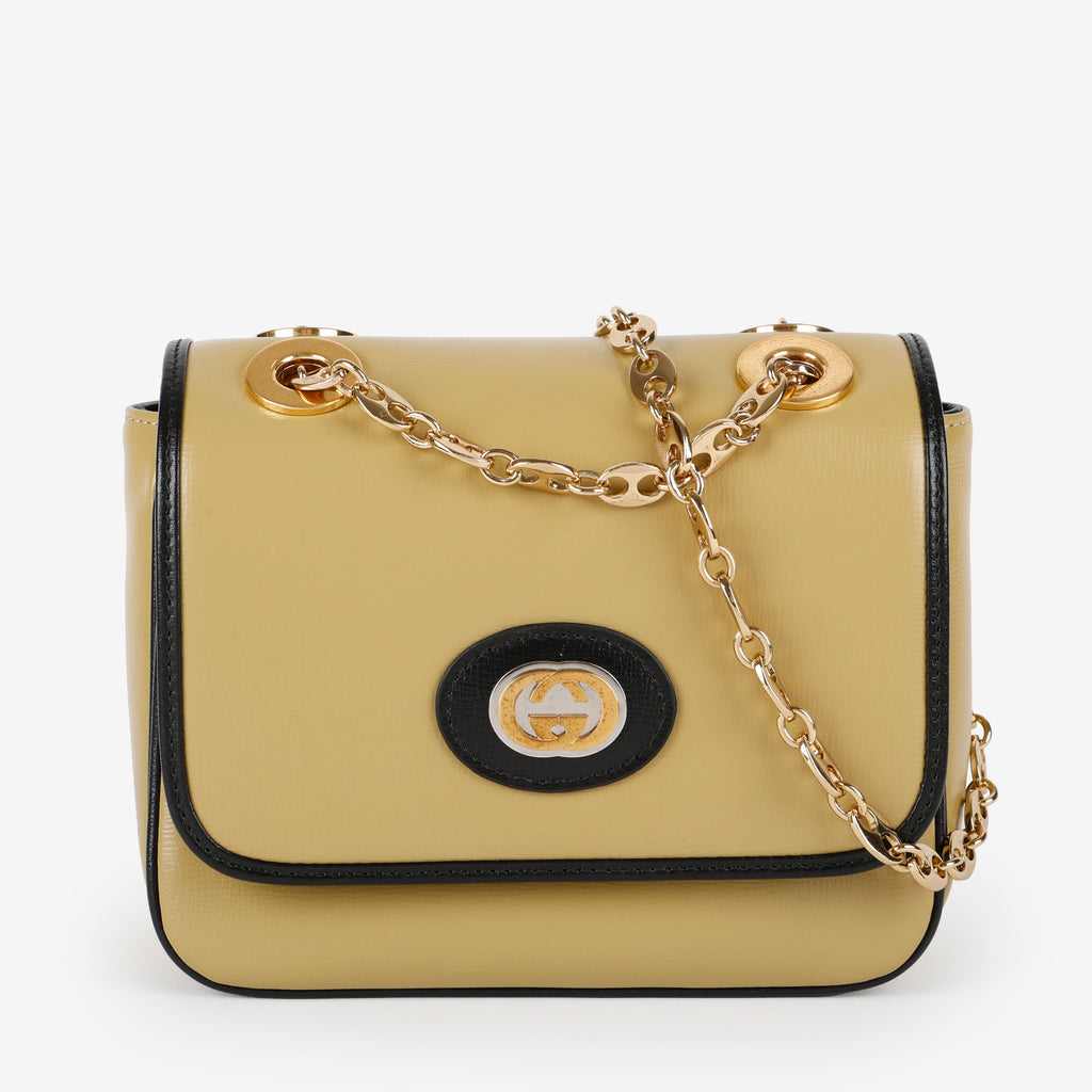 Small Marina Chain Shoulder Bag, Tan Calfskin