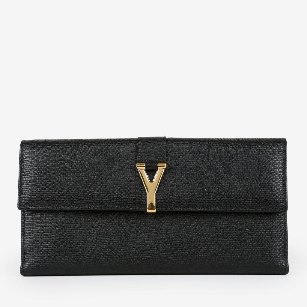 Classic Y Ligne Clutch, Black