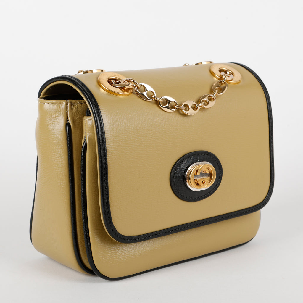 Small Marina Chain Shoulder Bag, Tan Calfskin