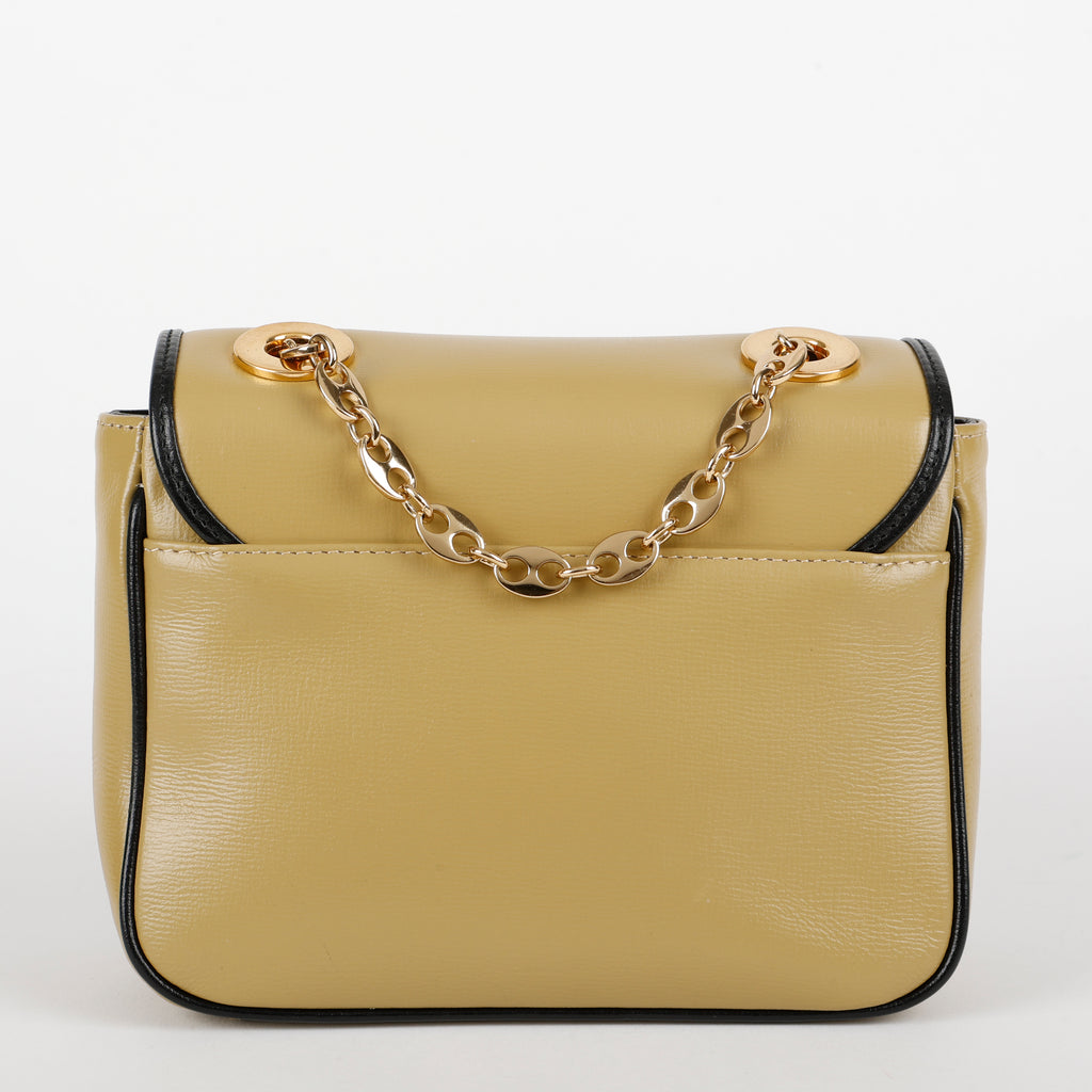 Small Marina Chain Shoulder Bag, Tan Calfskin