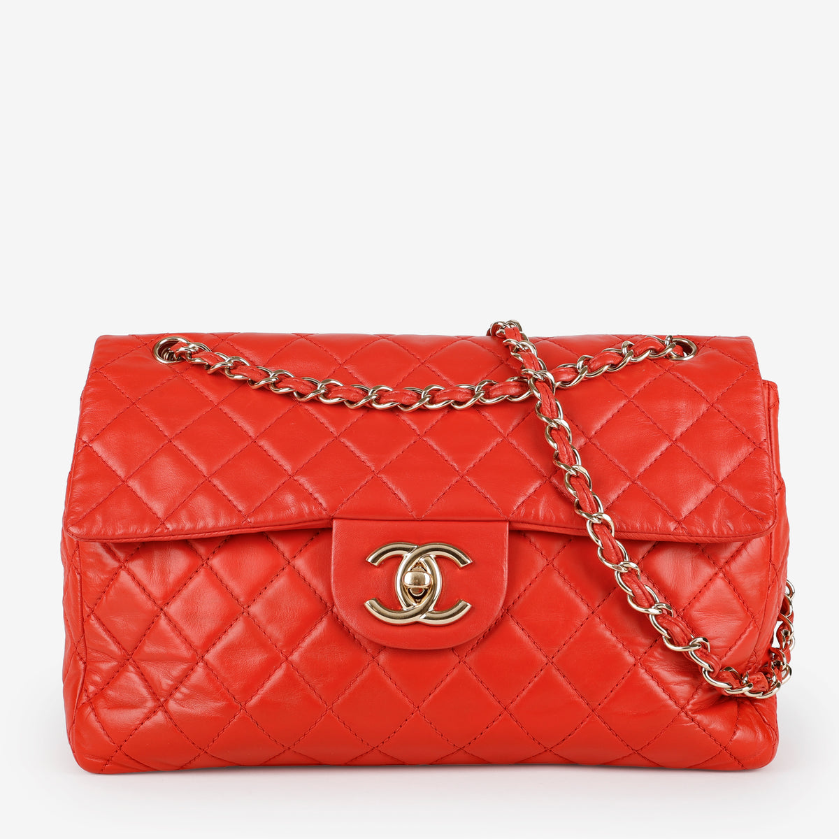 Jumbo Single Flap, Coral Lambskin